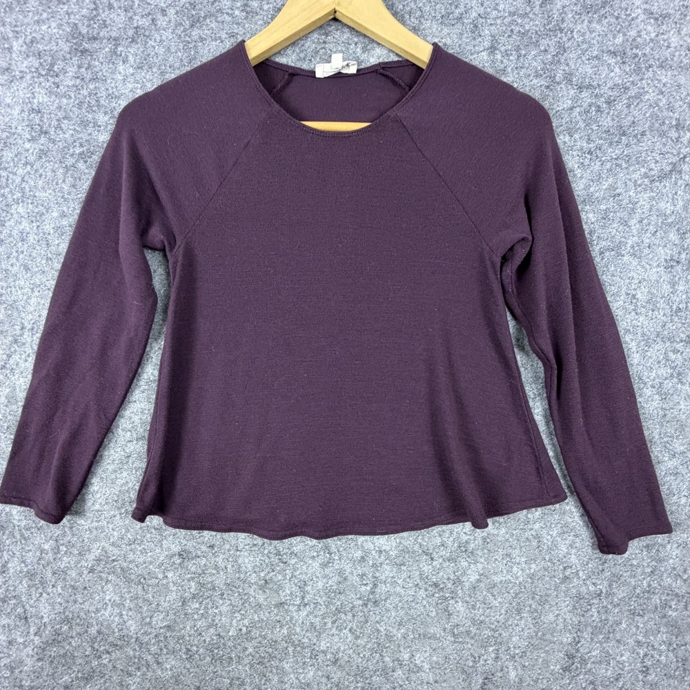 Wilfred Free Shirt Womens 2XS Deep Purple Raglan Sleeve Straight Hem Round Neck